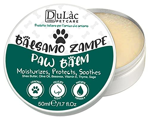 Dulàc - Natürlicher Pfotenbalsam für Hunde 50ml, Reparierende, Schützende und Feuchtigkeitsspendende Inhaltsstoffe für die Pfotenpflege wie Calendula, Vitamin E und Sheabutter