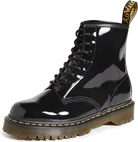 Dr. Martens Stiefel Kaltf., Schnuer Sportb, schwarz(blackpatent), Gr. 36
