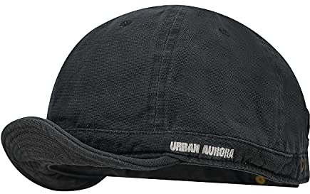 CLAPE Unisex Baumwolle Basecap Fashion Short Brim Cap Kappe Kurzer Schirm Schwarz Leichte Trucker Dad Cap Snapback Hip Hop Hut Black DY06