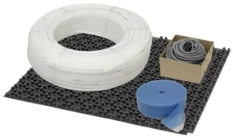 Fußbodenheizung Warmwasser Set 60m² Noppensystem 11 mm Dämmplatte PE-RT Rohr VA10 Zubehör