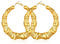 FOCALOOK Damen Hoop Ohrringe 18k vergoldet Bambus-Design Kreis Creolen 60mm Runde Statement Ohrringe Street Style Modeschmuck Accessoire für Bürodamen Office Lady