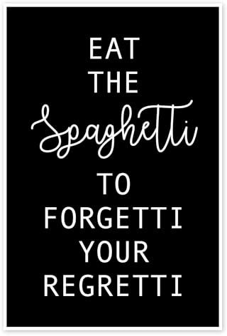 Spaghetti forgetti regretti - schwarz Poster von Ohkimiko 20 x 30 cm Schwarz Wandbilder Wanddeko