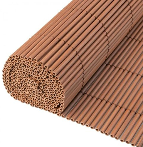 Grindi - Sichtschutzmatte Sichtschutzzaun Zaunblende für Balkon, Garten, Terrasse, runden Röhrchen Sichtschutzzaun, Schattiernetz, Sonnen- und Windschutz - PVC - GMW - Braun, 100x300 cm