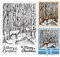 GLOBLELAND Weihnachten Wald Hintergrund Klare Stempel für DIY Scrapbooking Dekor Winterpflanzen Hirsche im Wald Tiere Transparente Silikonstempel zum Basteln von Karten Fotoalbum Dekoration