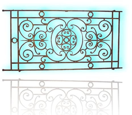 Déco fer Forgé- APPUI DE FENETRE- ADESTOCK002- Grille Protection à Sceller 1040 mm x 490 mm-Porte Balcon Fenetres-Garde Corps Carré diam 12 mm-Style Haussmannien Interieur Exterieur Utilisation Facile