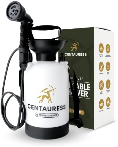 Portable Camping Shower Pump w/Showerhead Holder and Safety Valve (45 PSI) - Portable Shower for Camping - Surf Rinse Kit - Beach Shower Pump – Camp Shower Kit - Portable Outdoor Shower Camping