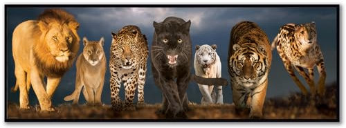 YOXORDQ Große Größe Wildtiere Leinwand Wandkunst Gepard Löwe Tiger Poster Wildlife Bild Druck Wildes Biest Wanddekoration geeignet für Wohnzimmer Schlafzimmer Büro