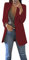 OMZIN Damen Herbstjacke Blazer Lässig Langarm Strickjacke Mantel Lässige Lose Blazerjacke Einfarbig Basic Blazer Anzug Weinrot XXL