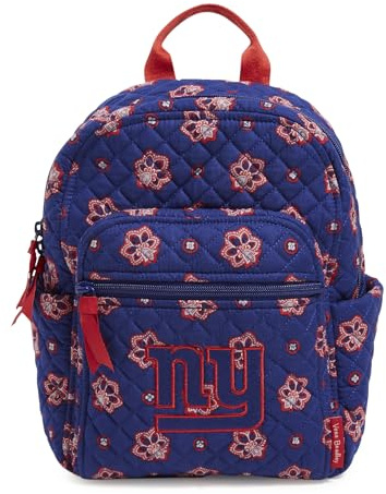 Vera Bradley Damen Baumwolle NFL Kleiner Rucksack Büchertasche, New York Giants auf dunkelblau/rotem Bandana, Einheitsgröße