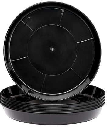 Garronda Blumentopf Untersetzer GD-0026 (5 Stück Schwarz, ⌀ 35 cm H 5 cm)
