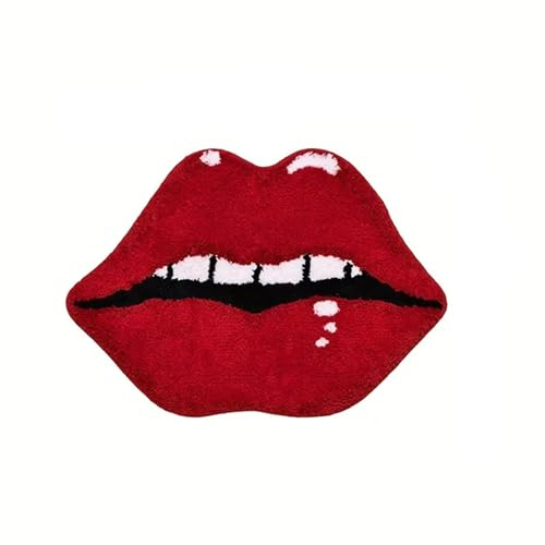 XINYIN Valentinstag-Fußmatte, moderner herzförmiger Teppich, praktische Heimdekoration, Bodenmatte, ideal zum Verschenken von Lippen
