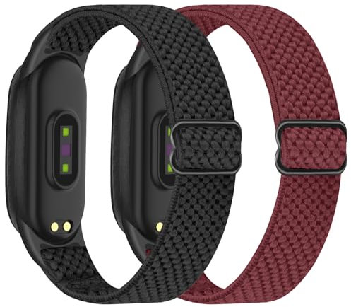 BTTNG Correa elástica compatible con Xiaomi Band 7/Xiaomi Band 6/Xiaomi Band 5/Xiaomi Band 4/3 pulsera hombres mujeres, pulseras elásticas ajustables de nylon deportivo de repuesto para
