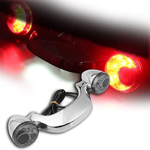 TXCJNIU Zubehör Motorrad Glänzend Schwarz Hintere Blinker Bremslichtleiste Lampe Für Harley Touring Street Glide Road King Special FLHX FLTRX 2010-2021 (Color : Chrome), XTKJ899