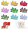MININUSI 18 Stück Blumen zum Aufnähen, 7,5x7,9cm Stickerei Aufnäher, Ahornblatt Flicken Sticker zum Aufbügeln auf Stoff, mit Aufkleber auf der Aufnäher Bügelflicken Blumen Aufbügeln, Bügelbild Blume