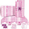 Papier Cadeau,Papier Cadeau Anniversaire 85 * 60cm,4 Feuille Avec 4 Noeud Papillon Rose,2 Carte Anniversaire,4 Etiquette,Papier Cadeau Für Enfant Fille Garcon Homme Femme