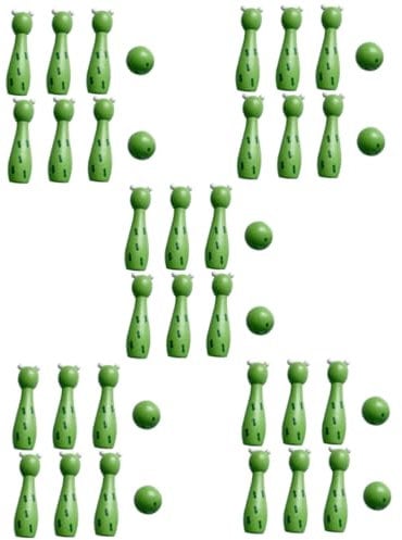 ibasenice 5 Sets Children's Bowling Toys Family Sports Games Desktop Bowling Toy Family Bowling Game Toys Play Bowling Ball Small Bowling Pins Bowling Game Bowling Toy Green Beech
