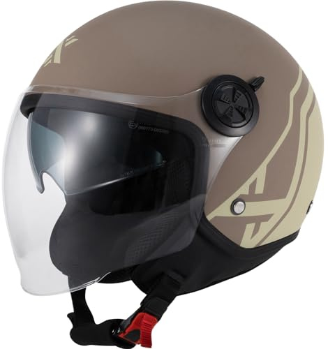 Shox Interceptor SV Delta Open Face Motorcycle Helmet S Matt Caramel Mocha