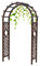 Gartenlaube aus Holz mit Tor und Ornamenten-Rosen-Design, robuste gewölbte Tür für Kletterpflanzen, Unterstützung für den Außenbereich, Eingangsbereich, Pergola, braunes Finish, 150 x 225 x 50 cm