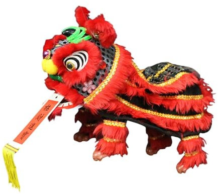 Harilla Handpuppe mit Schnüren Und Stab, Asiatische Figurenpuppe, Tragbares Kunsthandwerk für Partys, Kinderparaden, Frühlingsfest Geschenke, Schwarz Rot