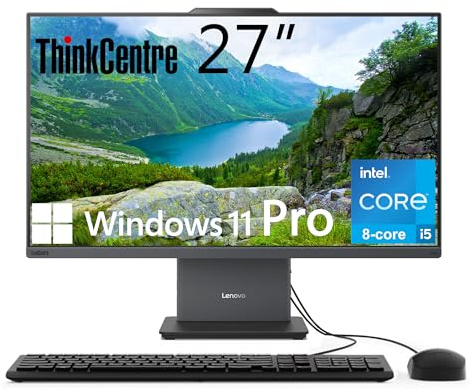 Lenovo ThinkCentre All-in-One Desktop Computer, 27 FHD IPS Display, 8-core Intel Core i5-13420H, 16GB DDR5, 512GB SSD, Wi-Fi 6, USB-C, HDMI in&Out, Wired KB&Mouse, Windows 11 Pro