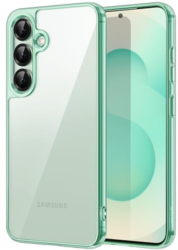 JETech Hülle für Samsung Galaxy S25, Anti-Vergilbung, Mint | Stoßschutz, Kratzfeste Harte PC-Rückseite, Robuster Transparenter TPU-Rahmen