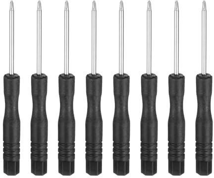 sourcing map 8pcs PH00 Mini Phillips Screwdriver #00 3.1 Length Screwdrivers 1.8 Carbon Steel with Ergonomic Handle for DIY Repairing, Black
