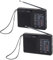 2 Piezas Radio a Pilas portatil, 11x7cm Am/FM Retro Radio portatil pequeña Pilas con Altavoz Grande y señales ultraanchas para Anciano, Emergencia, Negro