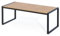 GIANTEX Table à Manger de Jardin avec Trou pour Parasol Ø 5 cm, Table d’Extérieur Rectangulaire en Bois d'Acacia pour 8 Personnes, Pieds Métalliques Robustes, pour Terrasse, Patio, 200 x 90 x 75 cm
