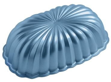 Nordic Ware Formed Fluted Loaf Pan, 6 Cups, Twilight Blue
