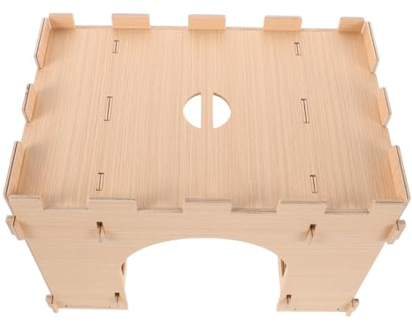 BESTonZON Heuspender Für Kaninchen Holz Für Hasen Für Meerschweinchen Für Kleine Haustiere Heukorb Aus Metall Heufutterspender Aus Holz