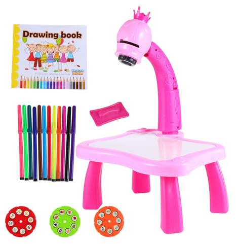 Abaodam Table de Dessin Projection Multifonctionnelle pour Garçon Fille Éducatif Créatif Bureau Apprentissage Pratique et Ludique pour Développer la Coordination Créativité
