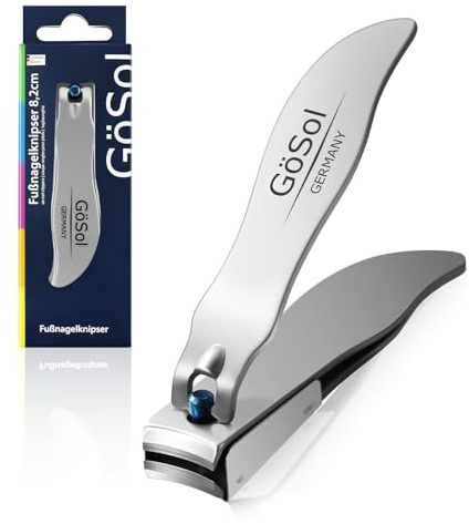 Nail Clipper Anti-Splash Stainless Steel Finger Nail Clipper, Ultra Sharp | Ultra Edgy Curved Blades, with Catcher, Accurate Trimming, Anti-Slip & Longer Handle, Washable EDC Manicure Care Tool, Large