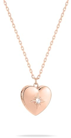 Tamaris Halskette für Damen, Halsschmuck in Silber, Gold & Roségold, Kette mit Herz-Amulett aus Edelstahl, wasserfest