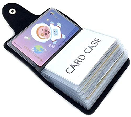AltomStar Porte-Cartes de crédit 9 Couleurs pour Femmes et Hommes - Porte-Cartes bancaires - 24 emplacements pour Cartes (Noir)(Taille : Taille Unique)