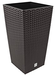 Prosperplast Umbra Rato - Maceta cuadrada (7 L, estilo ratán)
