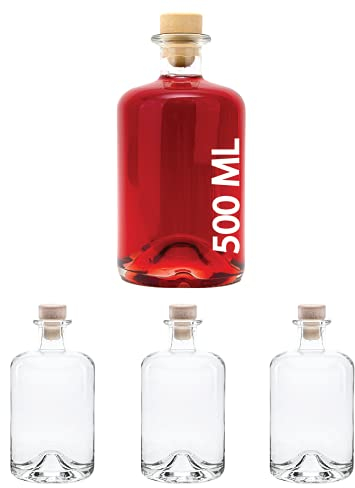 3,4,6 oder 10 x 500 ml leere Glasflaschen Apotheker HGK Weinflasche Schnapsflasche Essig Öl Glasflaschen 0,5 Liter l Nr 1 von slkfactory (3 Stück)