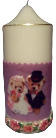 HochzeitskerzeBären mit Rosen