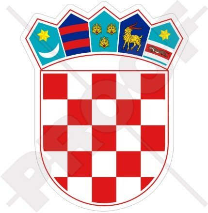 KROATIEN Kroatisches Wappen Abzeichen Kamm 100mm Auto & Motorrad Aufkleber, Vinyl Sticker