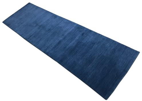 WAWA TEPPICHE Handgewebter Gabbeh Teppich 100% Schurwolle Handloom (BLAU-1)
