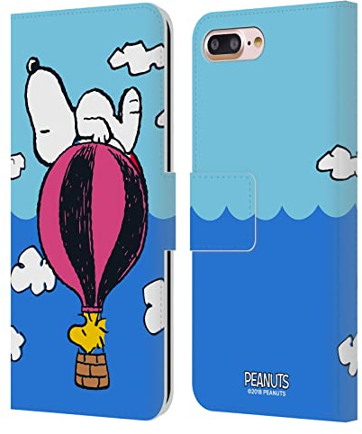 Head Case Designs Offizielle Peanuts Snoopy & Woodstock Ballon Halbzeiten Und Gelächter Leder-Wallet-Hülle Kompatibel mit Apple iPhone 7 Plus/iPhone 8 Plus