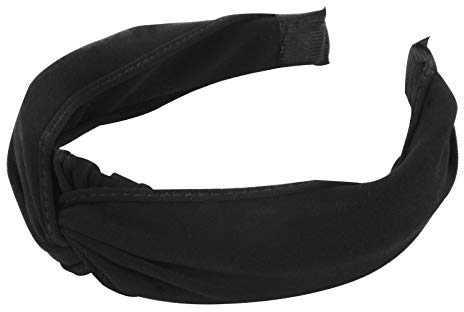 axy Breiter Haarreif mit raffinierten Knoten-Vintage-Wunderschön Stirnband Haarschmuck Damen Haarreifen HR34b Stil A (Stil A - Schwarz)