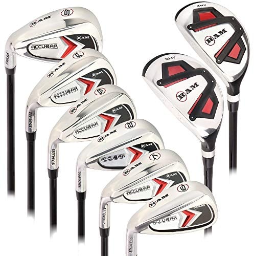 Ram Golf Accubar Mens Clubs All Graphite Iron Set 6-7-8-9-PW with Hybrids 24° and 27° - Lefty