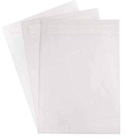 25 Versandtaschen DIN C4 Transparent 90 g/m² - 229 x 324 mm 22,9 x 32,4 cm - selbstklebend mit Abziehstreifen - ohne Fenster