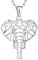 JO WISDOM Damen Kette Elefant Silber 925 Halskette Anhänger Glückliches Tier Geometrie Familie Amulet mit Weißgold plattiert,Schmuck für Frauen