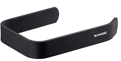 Wangel Portarrollo para Papel Higiénico, Autoadhesivo Sin Tornillos Sin Taladro,para Baño, Aluminio, Acabado Mate, Negro