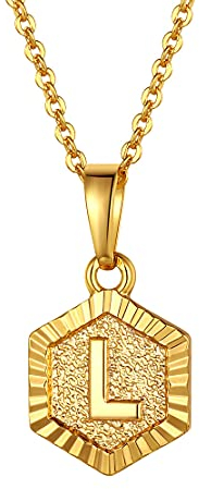FindChic goldene kette mit Alphabet L Anhänger Damen Partnerkette Namenskette Anfangsbuchstabe Halskette für Model