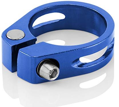 MidGard Fahrrad Sattelklemme - 34,9 mm, Aluminium Legierung Blau