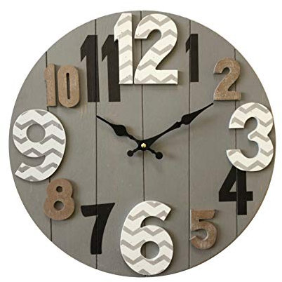 Rebecca Mobili Orologio A Parete, Orologi MDF, Grigio Stile Contemporaneo, Analogico, Arredo Casa Camera Soggiorno - Misure: 40 x 40 x 4,5 cm (HxLxP) - Art. RE6468