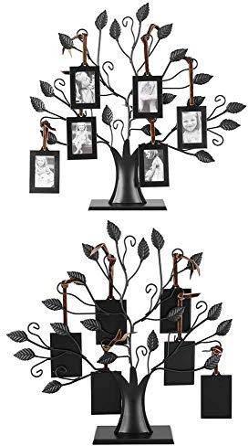 Raguso Family Photos Metal Display Tree with Hanging Pictures Frames for Photo Picture Tree Display Decorative Table Home Decor(S) Daily Decoration