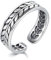Shuxin Silber Damen Ring, 925 Sterling Silber Vintage Retro Daumen Ring, Verstellbar Hochzeitsringe Eheringe Verlobungsring Trauringe, Unisex Veränderbar Blatt Knöchel Zehenringe Öffnen Ring